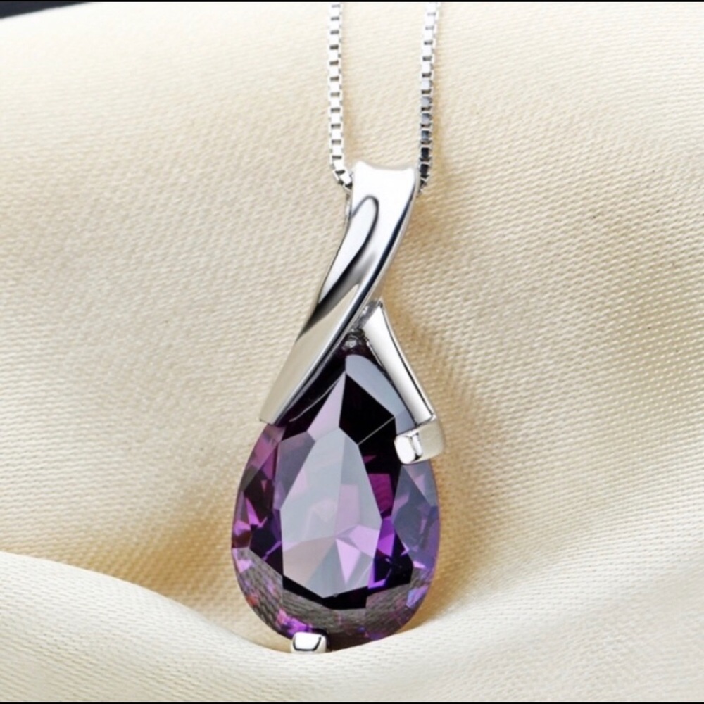 AMETHYST 925 STERLING SILVER NECKLACE